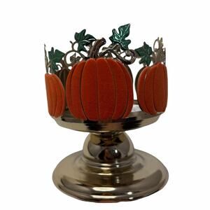 Bath & Body Works Velvet Orange Pumpkins 3 Wick Candle Holder Halloween Fall